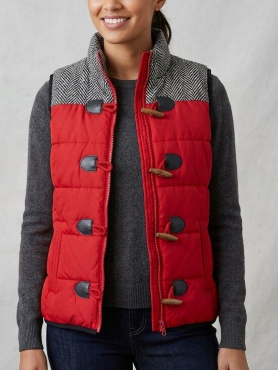 Ruff Hewn Jackets & Blazers - Ruff Hewn Red Puffer Vest